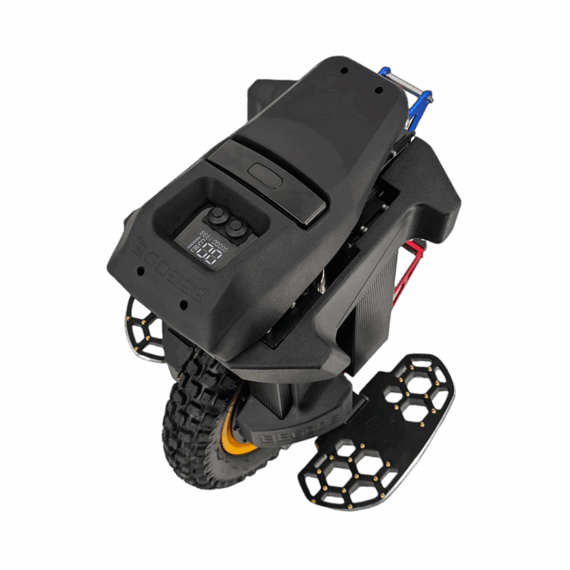 Begode T4 max 10 Vue haute de la Begode T4 Max avec pédales larges en nid d’abeille