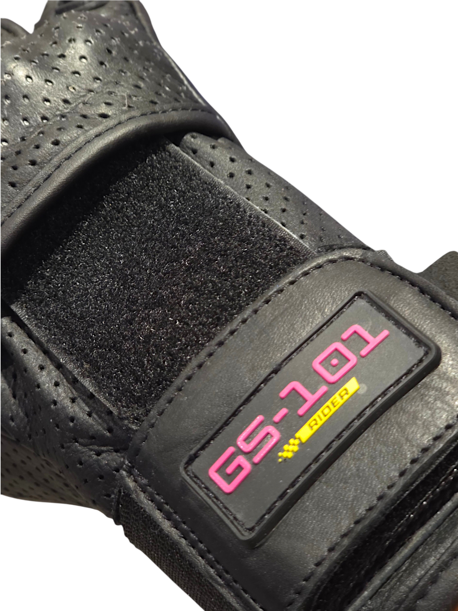 Gants en cuir pour Gyroroue⎮GS-101 4 Logo GS-101 Paris sérigraphié sur la sangle en cuir du gant