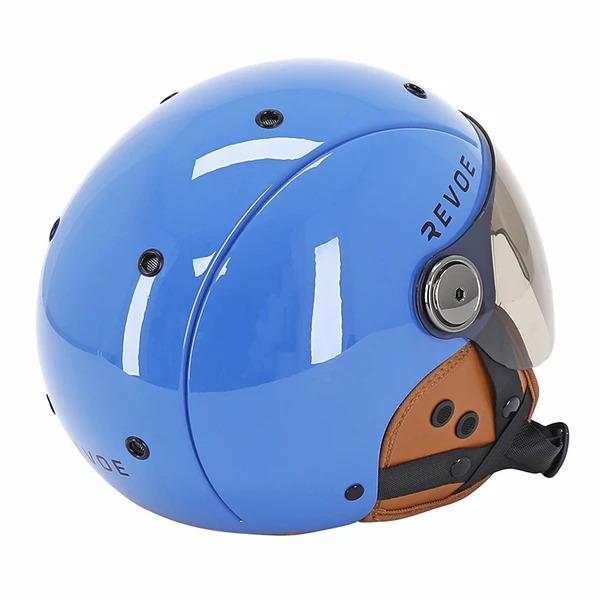 CASQUE REVOE KARM 12 Casque Revoe Karm bleu brillant, vue de profil arrière avec molette de réglage