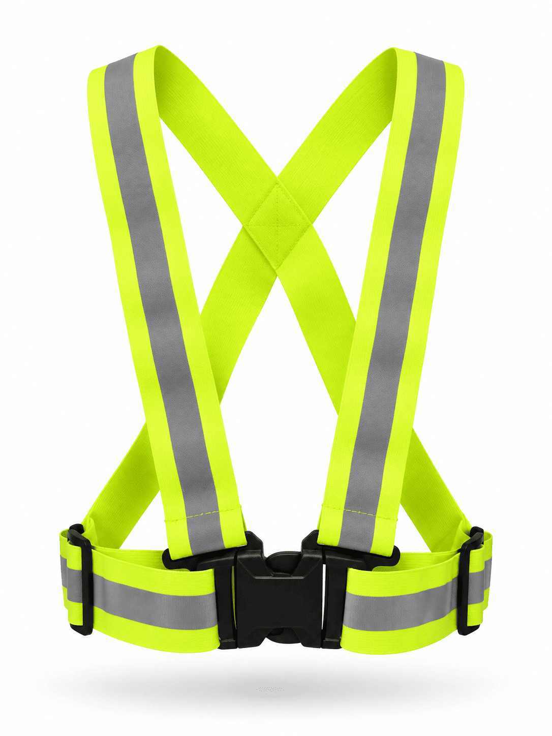 Sangles haute visibilité 1 Sangle haute visibilité jaune avec bandes réfléchissantes et boucle de fermeture